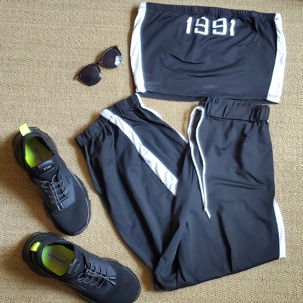 Tube Crop and Sweats Set